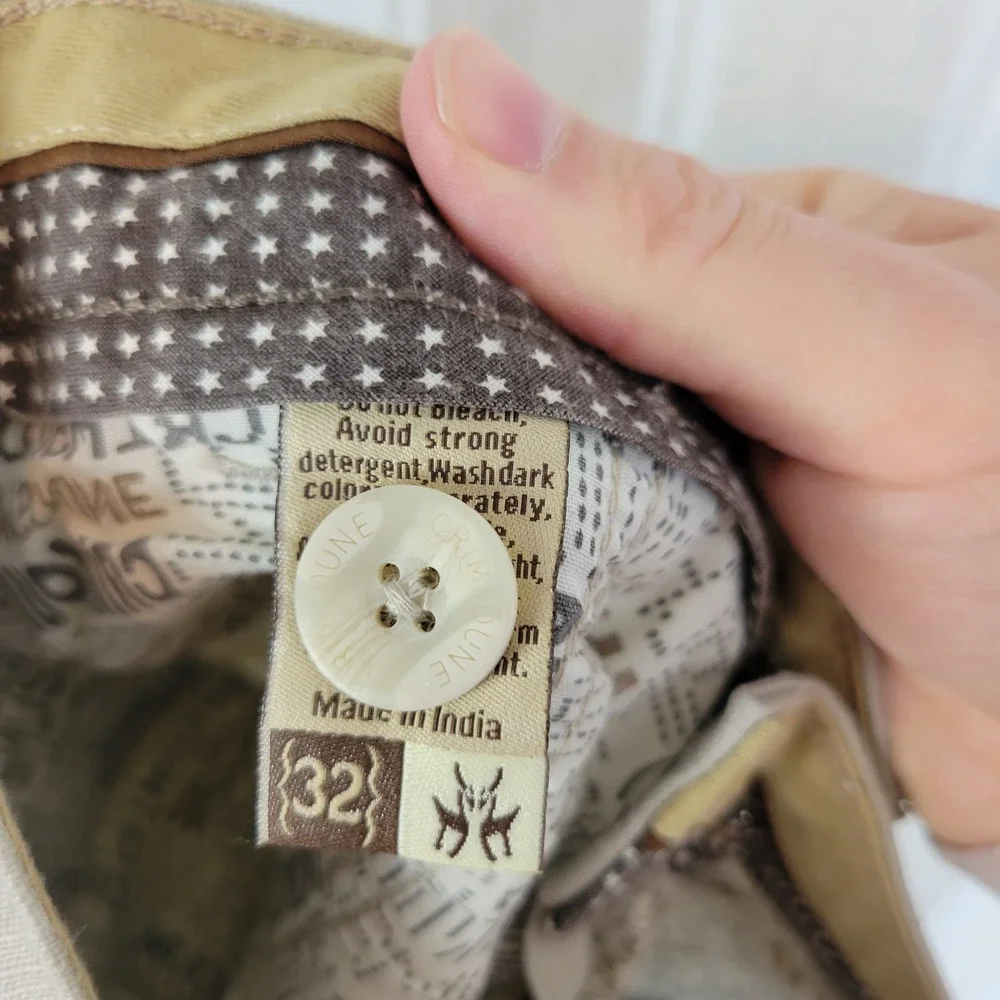 Crimsoune Club Flat Front Smart Fit Basic Tan Khaki Casual Pants‎ Size 32